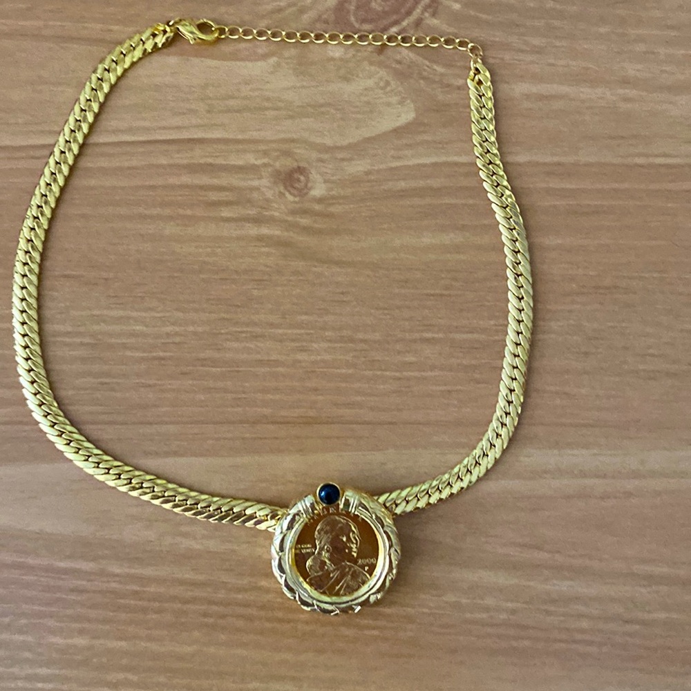 Gold coin necklace